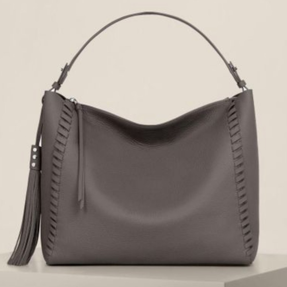 AllSaints, Kepi, East West grey leather bag